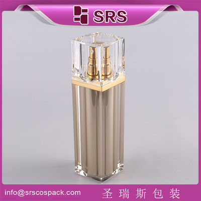 خرید SRS چین کاسمیتیک ظرف بدون هوا سازنده بطری لوشن اکریلیک شکل مربع خالی online manufacture