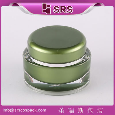 خرید SRS 2015 چین لوکس 15ml 30ml 50ml شکل بیضوی شیشه های آرایشی آکریلیک برای کرم صورت online manufacture