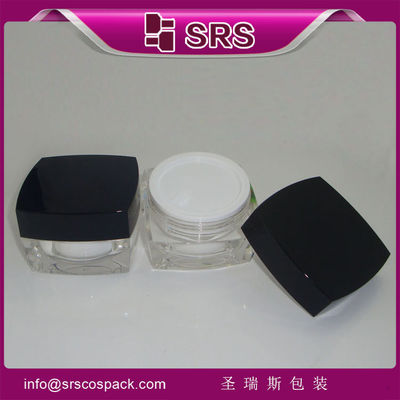 خرید بسته بندی Shengruisi J050-5ml 10ml 15ml 30ml 50ml 100ml بطری کریمی مربع آکریلیک خالی online manufacture
