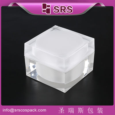 خرید SRS تولید لوکس آکریلیک بطری خالی پلاستیکی ظرف کرم صورت با کلاه پیچ سیاه online manufacture