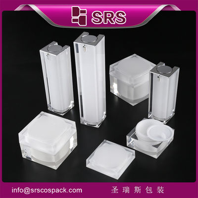 خرید SRS عمده فروشی خالی آکریلیک مربع شیشه کرم مراقبت از پوست و بطری لوشن با پمپ online manufacture