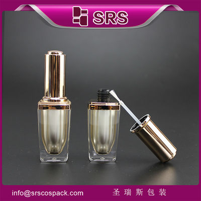 خرید SRS عمده فروشی لوکس خالی مربع 8ml بطری پلاستیکی لاک ناخن با کاپ برس طلایی online manufacture