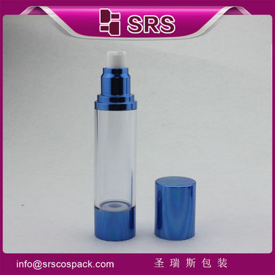 خرید A022 15ml 30ml 50ml بطری آبی آلومینیومی بدون هوا برای سرم آرایشی online manufacture