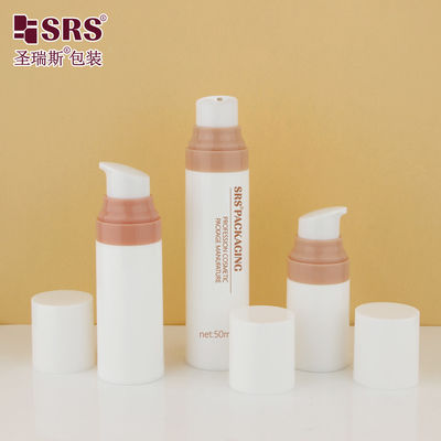 خرید تزریق زیبا سطح سفید درخشان سفارشی رنگ صورتی پلاستیکی بطری آرایشی بدون هوا 30 میلی لیتر online manufacture