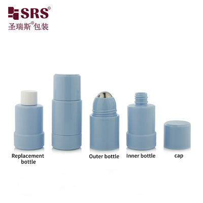 خرید بسته بندی آرایشی خالی رولر بال قابل تعویض PP PCR 50ml رول روی بطری online manufacture