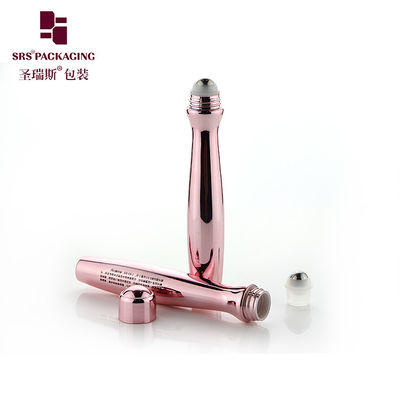 خرید SRS8447-15ML کمر شکل منحصر به فرد تزریق تنفسی رنگ سفارشی Pantone چشمک دار ژل مراقبت از پوست رول آن بطری بسته بندی PETG online manufacture