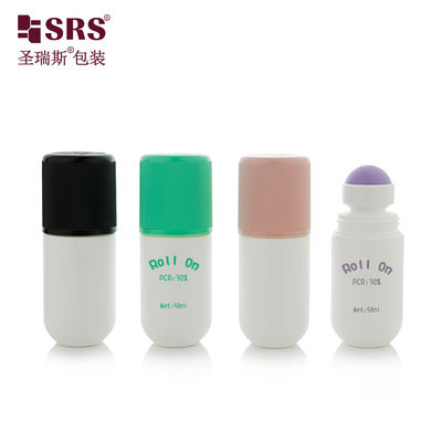 خرید RPPA1-50ML Round Bottom PP Solid Color With Colorful Cap Customized No Leakage Pain Relief Gel Roll On Massage Bottle online manufacture