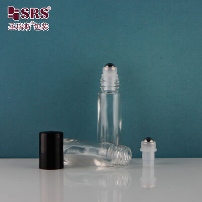 خرید بطری رولر شیشه ای SRS 8 میلی لیتر ضد نشت شیشه ای شفاف رول روی بطری با توپ رولر فولادی برای عطر روغن ضروری عطر online manufacture