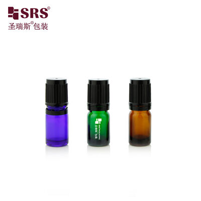 خرید بطری غلتکی شیشه‌ای کهربایی SRS 5 میلی‌لیتری با گوی شیشه‌ای سنگ قیمتی فولادی برای روغن ضروری online manufacture