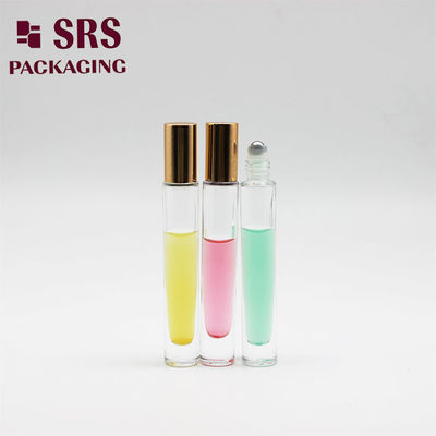 خرید 10 میلی لیتر بطری گلوله فلزی رولر شیشه ای شفاف برای روغن عطر online manufacture