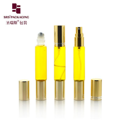 خرید 10 میلی لیتر بطری طلایی خالی با سر دوگانه و بطری اسپری برای عطر online manufacture