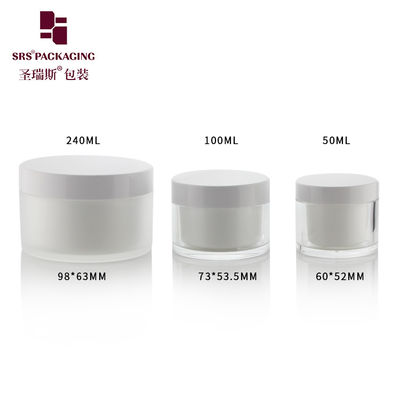 خرید 50ml 100ml 240ml آکریلیک شفاف شیشه های قابل تعویض پلاستیکی خالی شیشه های کرم عمده فروشی online manufacture