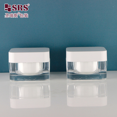 15g 30g 50g لوازم آرایشی شکل مربع سفارشی ظرف ظروف خامه خالی ظروف آکریلیک ظروف 15ml