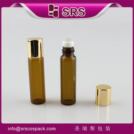 SRS خالي دور 5ml رول زرد بر روی بطری شیشه ای عطر عمده فروشی برای محصولات مراقبت شخصی