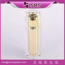 Shengruisi 30ml 50ml لوکس شکل مربع فلزی پمپ لوشن پلاستیکی بطری برای آرایشی