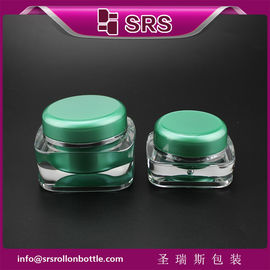 J051 بطری مربع برای مراقبت از پوست،SRS PACKING بطری سبز 50g
