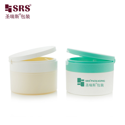 ظرف PP رنگ دار با فلیپ کاپ قاشق پلاستیکی 100g شیشه کرم آرایشی