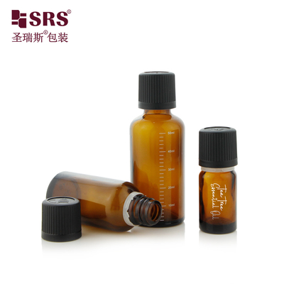 نوع پیچ تزریق رنگ سیاه ضد بچه کلاه شیشه ای بطری روغن ضروری 50 میلی لیتر