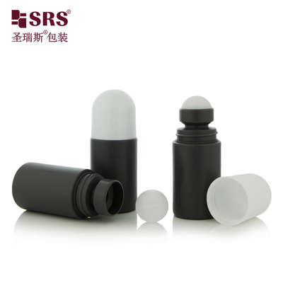 60 میلی لیتر بسته بندی آرایشی خالی PP بدون نشت بطری ژل گرد ضد عطر با رول بر روی توپ