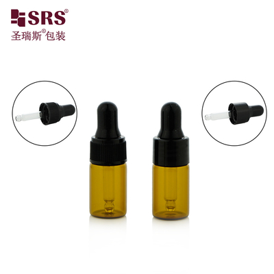 بطری های شیشه ای 3ml 5ml حجم سفر کوچک روغن ضروری پلاستیکی شانه قطره کش