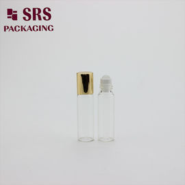 بطری شیشه ای شفاف 5 میلی لیتر با گلوله شیشه ای و کاپ آلومینیومی خالی برای روغن عطر