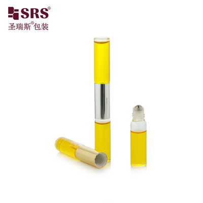 بطری شیشه ای شفاف شفاف SGB2-5ml+5ml با گلوله فولادی برای عطر اسانس