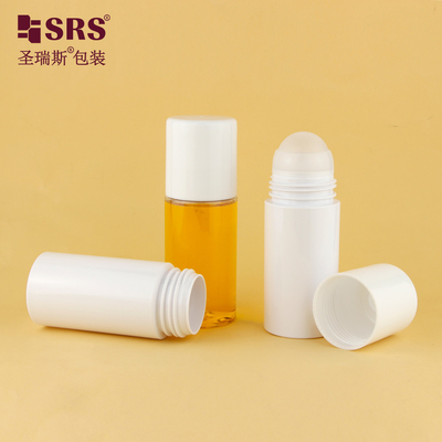 PET43 130ML 170ML ظرفیت بزرگ PET پلاستیک سفارشی رنگ گرد PCR بازیافت رول روی بطری برای ژل ضد عطر