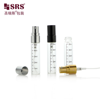 BLPA-5ML بطری شیشه ای لوله شفاف با پمپ اسپری مه نازک برای بسته بندی عطر مقدار کمی در دسترس
