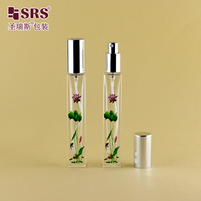 GSB2-10ML مربع لوکس بالا پای ضخیم پایین شفاف شفاف شیشه بطری اسپری کننده Fine Mist برای عطر