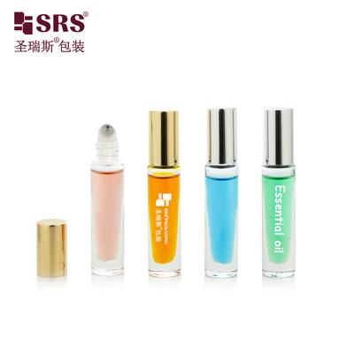 GB1-5ML شفاف لوکس بالا ضد نشت شیشه ای رولر بطری گلوله ای فولادی با کاپ آلومینیومی دور