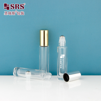 GB1-5ML شفاف مینی سفر اندازه ضخیم پایین لوکس روغن ضروری شیشه رول در ظرف بطری