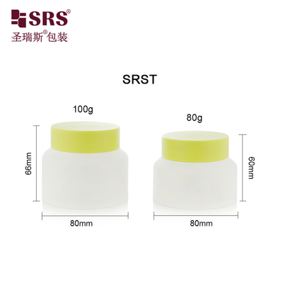SRST-80g 100g PP PCR گرد طراحی جدید بدن پاک کن کرم شیشه ظرف بسته بندی مواد سازگار با محیط زیست