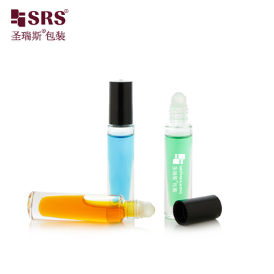 GB1-5ml دیواره ضخیم شفاف جیب خالی اندازه پلاستکی زیبای سرپوش سیلندر شکل ناخن روغن اعمال کننده شیشه رول روی بطری