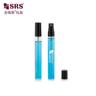 BLPP-10ML 14mm DIA غبار ظریف اندازه جیبی شیشه ای لوله شفاف با پمپ اسپری پلاستیکی سیاه برای عطر