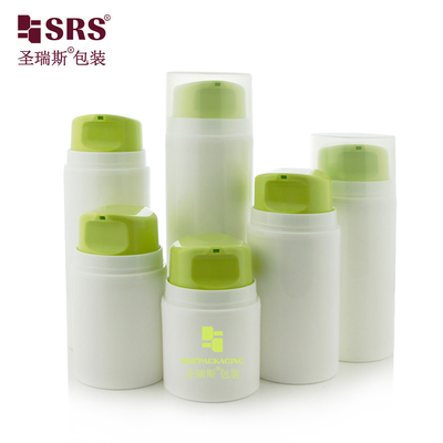 PA605 30ml 50ml 80ml 100ml 120ml 150ml 200ml تزریق رنگ سبز درخشان زیبا کرم صورت پمپ بطری بی هوا بطری ضد نشت