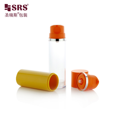 A0215 50ML 120ML 150ML برچسب چاپ گرم AS بطری بدون هوا با نمونه رایگان سفارشی رنگ
