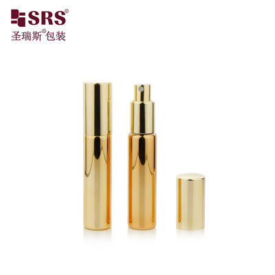 BLPA 10ML طلای فلزی شده شیشه دور خالی عطر اسپری پمپ بطری سفارشی سازی مه نازک