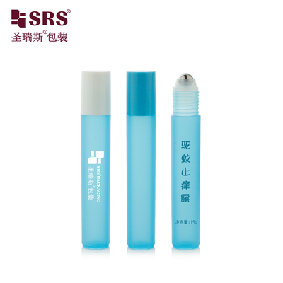 RPP-15ML نیمه شفاف آب آبی آبی یخ زده پلاستیکی رولر اپلیکاتور سیلندر ضد خارش بطری های مایع بسته بندی