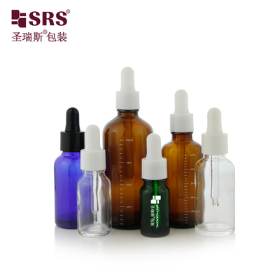 D001 محلول ذخیره سازی روغن ضروری 18/415 بطری های شیشه ای با قطرات درخشان در 5ml 10ml 15ml 20ml 30ml 50ml 100ml اندازه