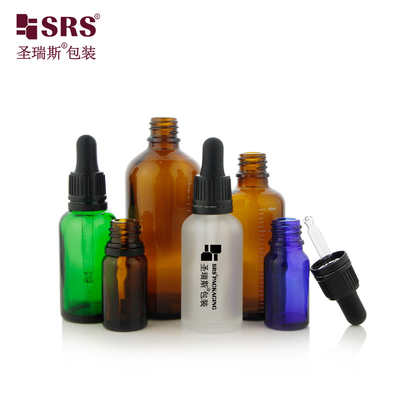 D003-2 یخ زده شفاف سبز آبی زردچوبه شیشه شفاف بطری قطره ای TE پوشه طراحی ضد دستکاری