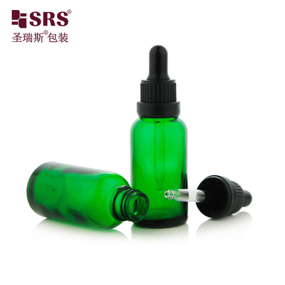 D005 روغن ماساژ بدن بطری شیشه ای آبی سبز خالی با پوشش قطره ای رنگ سفارشی