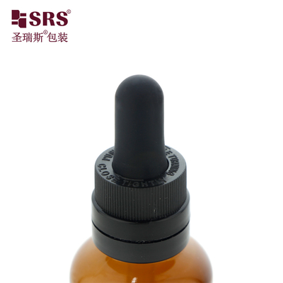 D007 بطری شیشه ای 5ml 10ml 15ml 30ml 50ml 100ml آمبر با حجم چاپ شده برای ظرف بسته بندی روغن ضروری بدون نشت