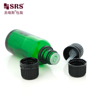 G001 بطری های شیشه ای قالب دار با پیچ پلاگین و کاپ ضد دستکاری ایده آل برای ذخیره و نگهداری روغن های ضروری با کاپ پلاستیکی سیاه ماندگار