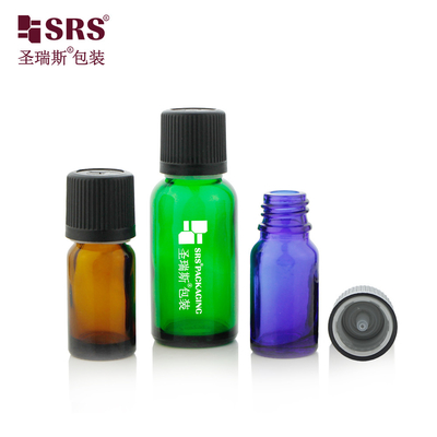 G011 ورودی افقی شیشه ای دور شانه بطری با کلاه پیچ ضد دستکاری کودک روغن مایع