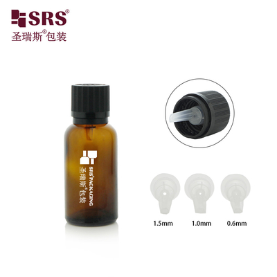 G009 طراحی زیبا TE CRC کلاه پیچ سیاه آبنبات سبز شفاف شیشه ای با ورودی پلاستیکی برای روغن ضروری