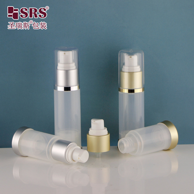 A025 15ml 30ml 50ml PP شفاف درخشان سفارشی ماسک مراقبت از پوست ژل پمپ بدون هوا بطری بسته بندی