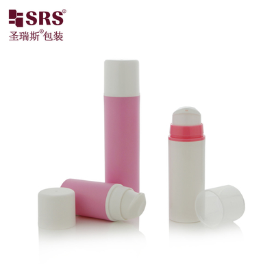 A0211 15ml 30ml 50ml شکل گرد شیک پمپ پلاستیکی بدون هوا بطری لوسیون صورتی پمپ طراحی