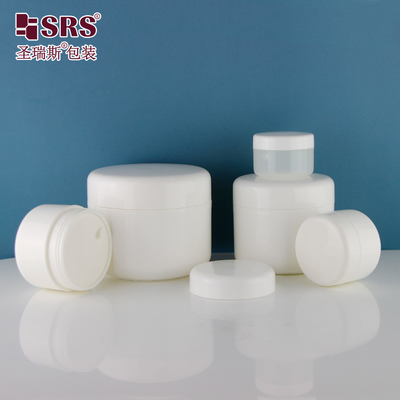 SRSA 15g 20g 30g 50g 100g 150g 200g 250g گوشه دور پلاستیکی تزریق سفید درخشان بسته بندی یک شیشه دیواری