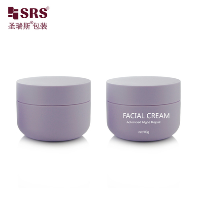 SRSOA 100g گرد پایین سفارشی یخ زده رنگ پلاستیکی پی پی شیشه کرم بسته بندی چاپ لوگو