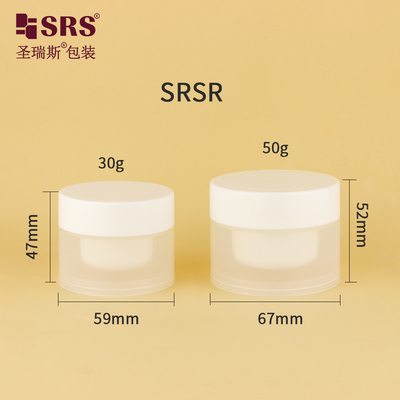 SRSR 30g 50g خالی تزریق آرایشی شیشه کرم پلاستیکی قابل تعویض ظرف شفاف یخ زده